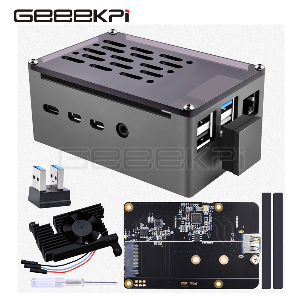 Pi Power Supply - Чехол с алюминиевым кирпичом GeeekPi, черный